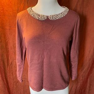 Beaded Pan Collar Sweater